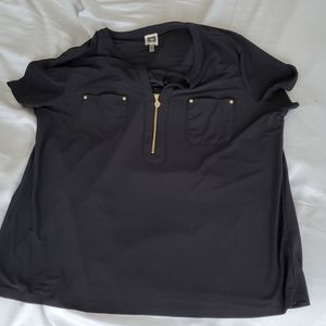 Anne Klein Black Zipper Shirt